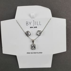 By Jill fine silver plate earring/necklace set